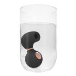 Черный вакуум-волновой клиторальный стимулятор с вибрацией Irresistible Invincible Black IRR003BLK