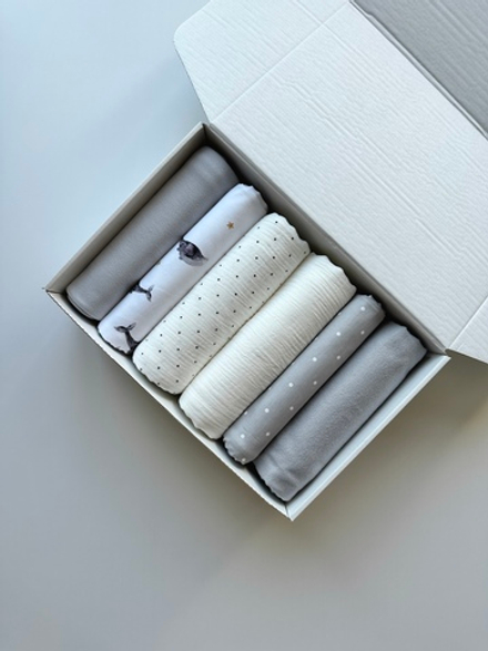 Набор пеленок "Серые киты XL"