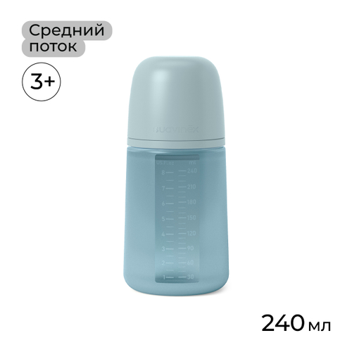 Силиконовая бутылочка Suavinex Colour Essence 240 мл, соска М