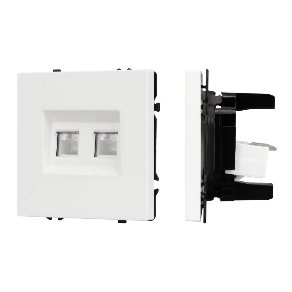 Механизм сдвоенной компьютерной розетки SCT-NOBE-MPC2-SFPL-WH (RJ-45, CAT6) (Arlight, -) 054312