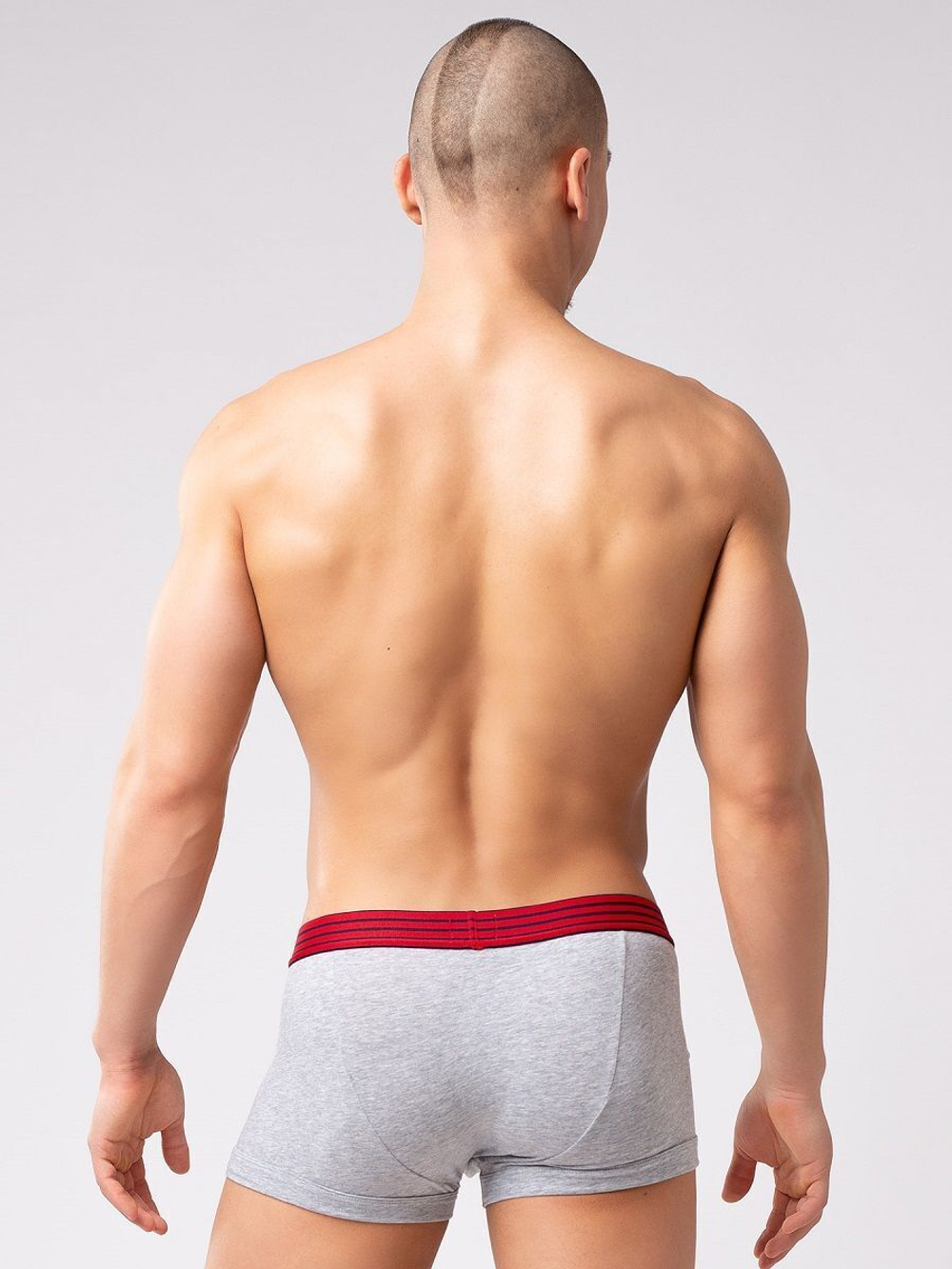 Мужские укороченные боксеры из мягкого хлопкового трикотажа (Размер: M) (Цвет: серый)