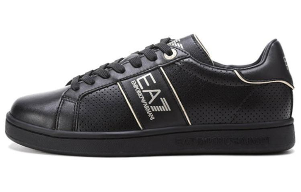 EMPORIO ARMANI Armani low-cut fashion sneakers for men and women in the same style black