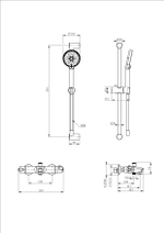 Смеситель для ванны с душевым гарнитуром и термостатом WONZON & WOGHAND, Брашированное золото (WW-C2001-A-BG)