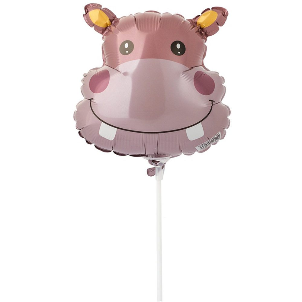 Шар Фольгированный Голова Бегемота (Коричневый)