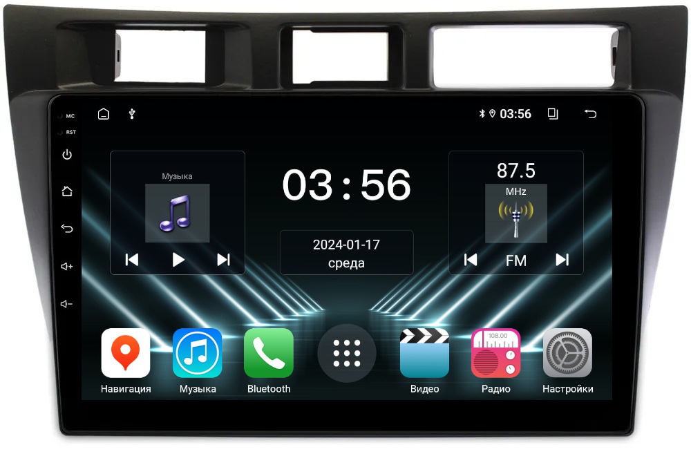 Магнитола для Toyota Mark II 110, Verossa 2000-2004 (вниз) - FarCar DX9-9110 монитор 9" IPS на Android 13, 4+64Гб, CarPlay