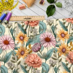 Ткань премиум таффета осенний сад