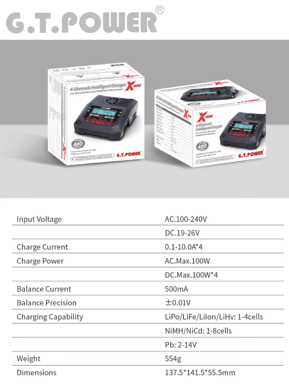 Зарядное устройство X4 MINI 400W - GTP-X4-MINI