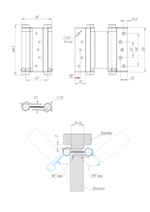Петля барная двухсторонняя ARMADILLO Aldeghi 201-5" 125*86*1,5 Чёрный