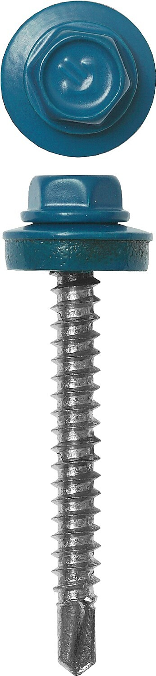 Саморезы СКД кровельные, RAL 5009 небесно-голубой, 70 х 4.8 мм, 160 шт, для деревянной обрешетки, ЗУБР