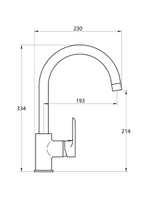 Смеситель кухня MELODIA Metallica картридж д.35мм высокий R-излив MDV35515 без подводки
