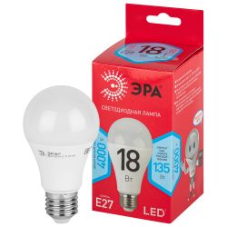 Лампочка светодиодная ЭРА RED LINE LED A65-18W-840-E27 R Е27 / E27 18 Вт груша нейтральный белый свeт | Лампы cветодиодные Груша (A)