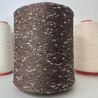 CRISTALLO - Luxury Production by Ri.Go; 75% хлопок, 15% люрекс, 10п/а; 700м/100гр; col.3324. MP цвет: коричневый с золотым и серебряным люрексом «шишечками».