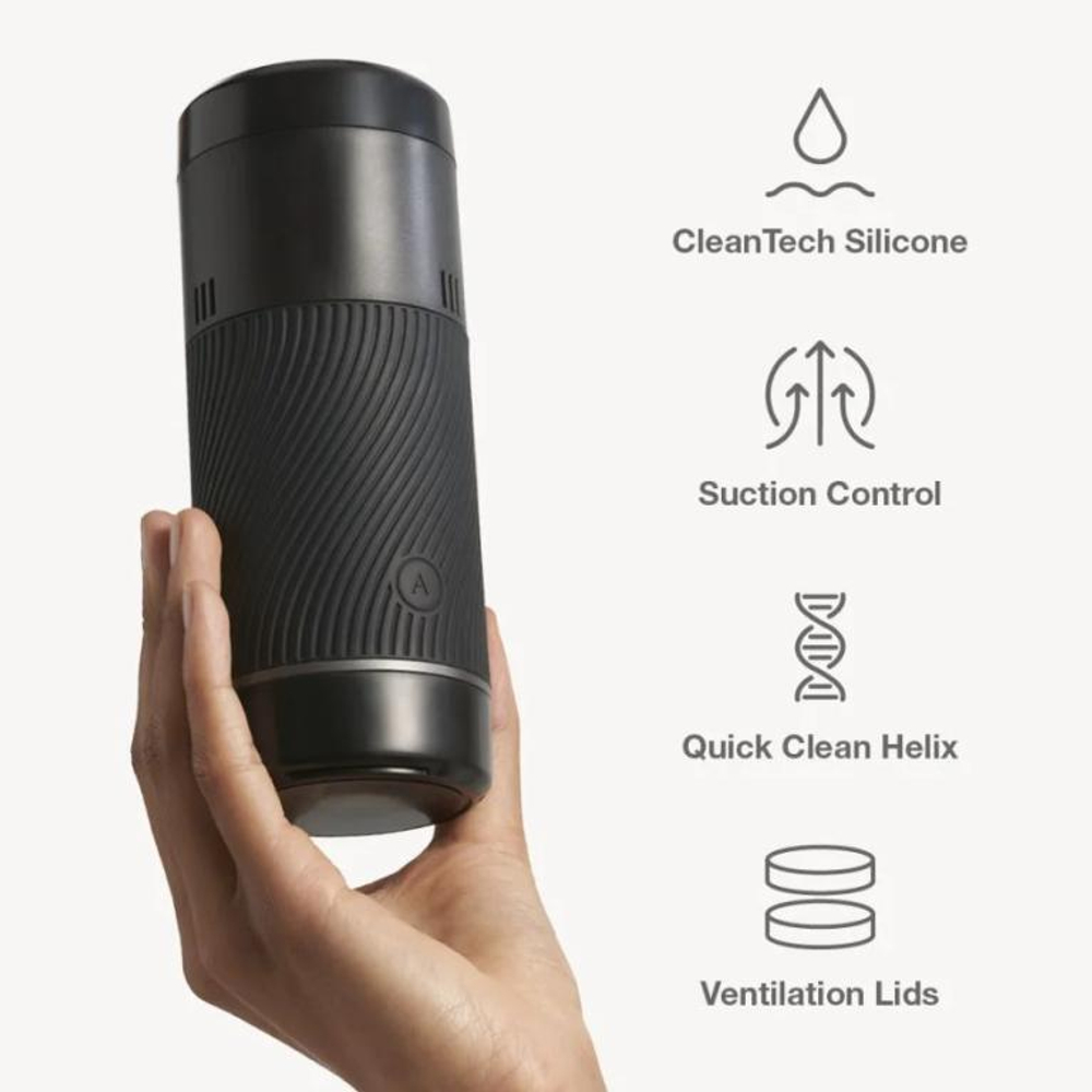 Черный мастурбатор с контролем всасывания Arcwave Pow Stroker (Цвет: черный)