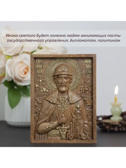 Дмитрий Донской святой благоверный князь, икона из бука