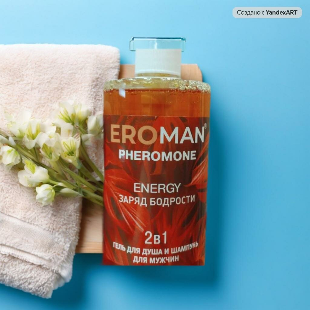 Гель для душа и шампунь Биоритм "Energy", с феромонами, для мужчин, 430мл