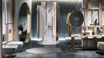 Смеситель настенный, однорычажный, внешние части Gessi Anello h245 мм, для ванны c душем, Chrome