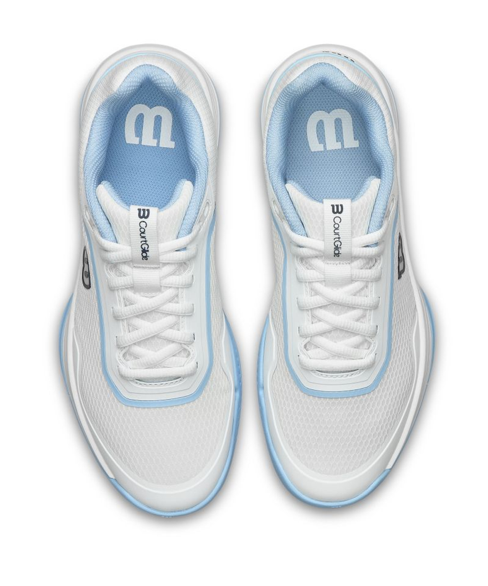 Женские теннисные кроссовки Wilson Court Glide - white/airy blue/navy blazer