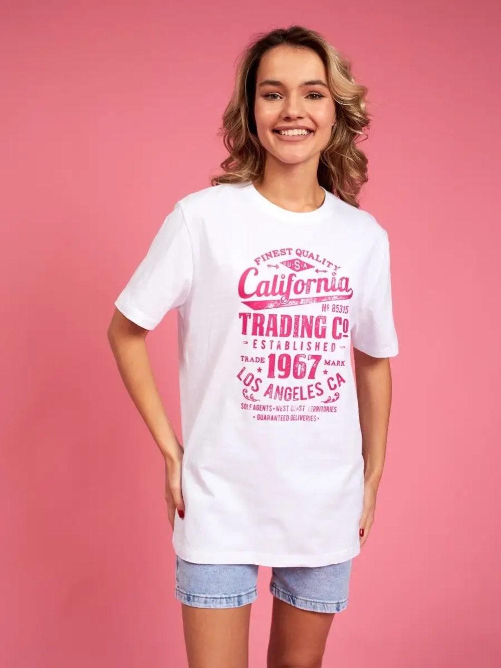 Футболка калифорния женская оверсайз с принтом