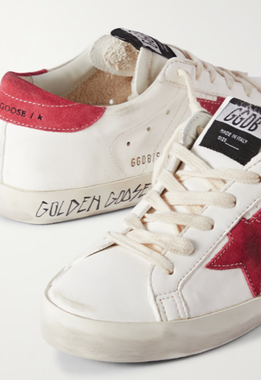 Кеды Golden Goose Superstar suede-trimmed distressed leather sneakers