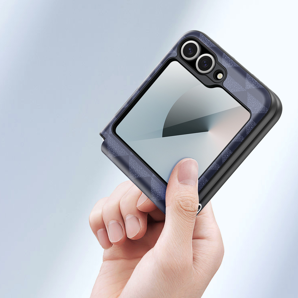 Складной чехол-книжка синего цвета от Dux Ducis для Samsung Z Flip 6, серия Fitt Series Case