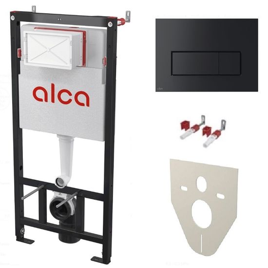 Инсталляция AlcaPlast AM101/1120-4:1 RU M578-0001, кнопка M578 чёрный матовый, с шумоизоляцией