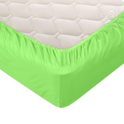 Простыня на резинке  Сатин  Салатовый