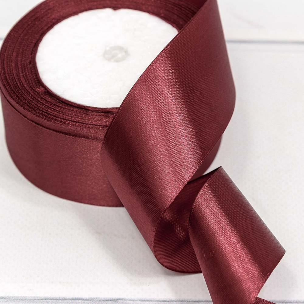 Лента Атласная 3,8см х 28м Сатин (Бордовый)