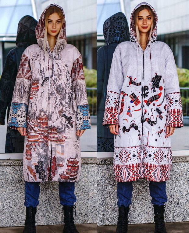 Двустороннее пальто-парка