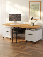 Стол компьютерный185х75х75, Ochensol, письменный, парящая столешница из массива сосны, белый, Dipriz