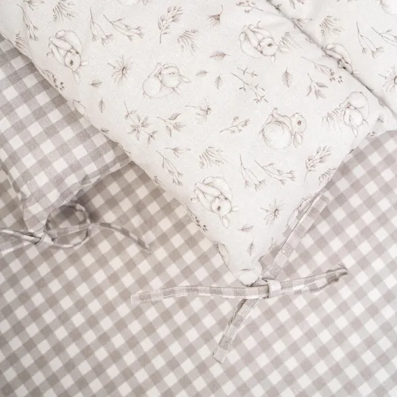 Комплект постельного белья Lollycottons Кролик Лаппин 6 предметов, Серый