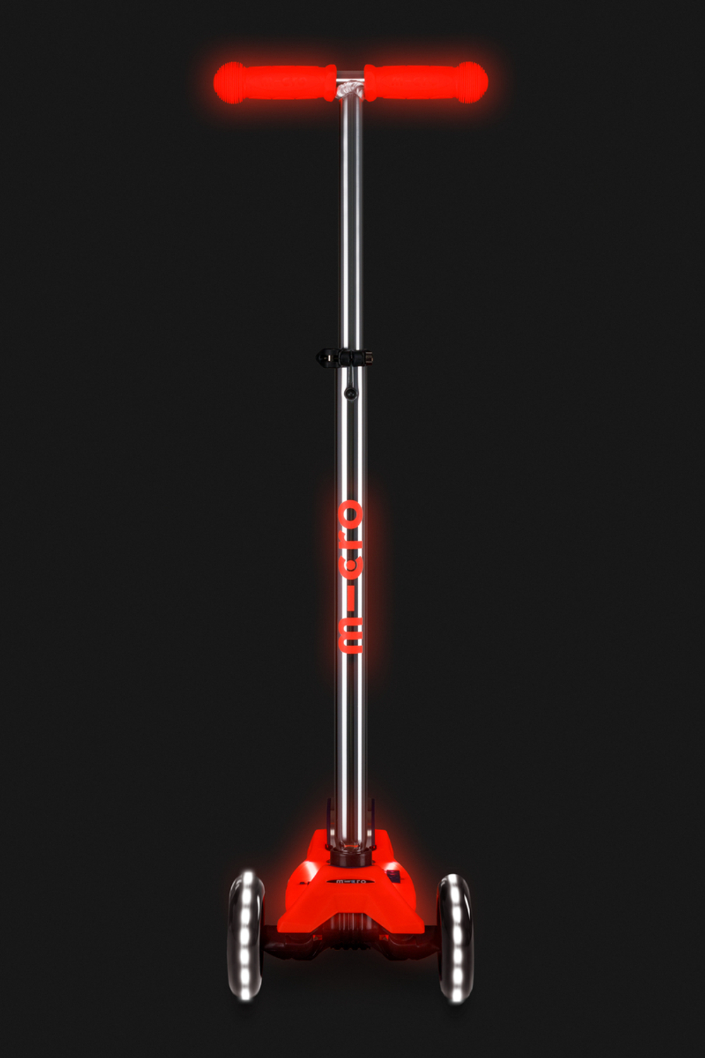 Самокат Maxi Micro Deluxe Glow Plus (светящийся) LED красное сияние