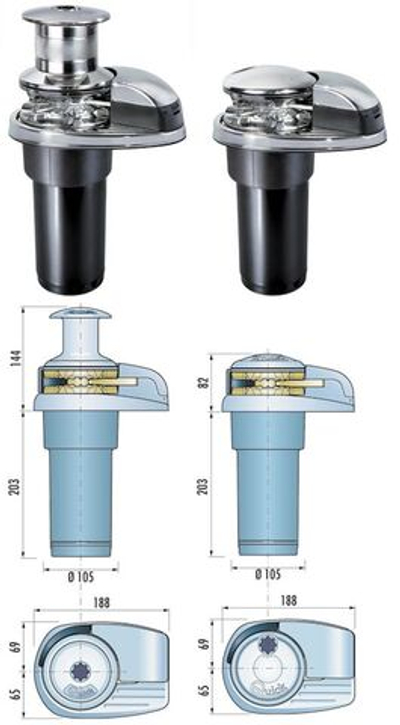 Якорная лебедка "Prince DP2E", 500 Вт, 12 В, с барабаном, цепь 6 мм (10252559)