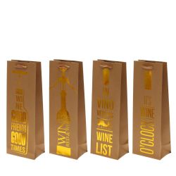 GAEM Пакет подарочный для бутылок (бумага 300г/м2, блок 12шт), L12,5 W8,5 H36 см, 4в.