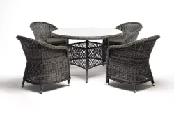 "Равенна" обеденная группа плетеная, цвет графит