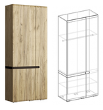 Шкаф 2х. створчатый Ультра серый крафт/дуб приморский