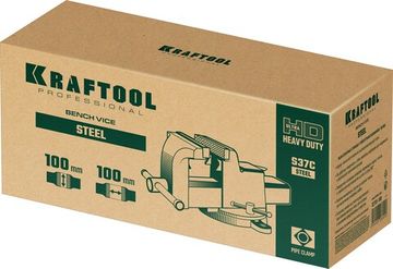 KRAFTOOL Steel, 100 мм, стальные слесарные тиски (32701-100)