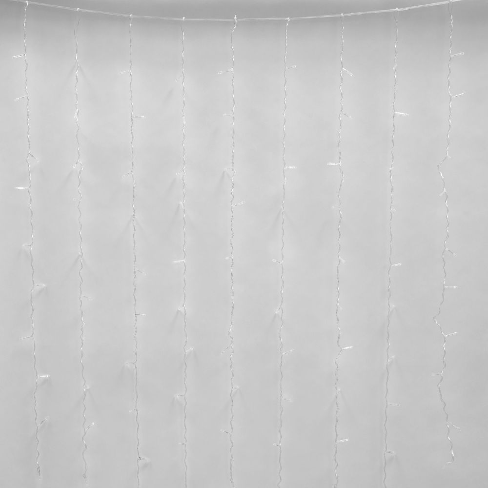 ULD-C3020-264-TTK WHITE IP44 Занавес светодиодный с эффектом мерцания. 3х2м. 264 светодиода. Белый свет. Провод прозрачный. TM Uniel