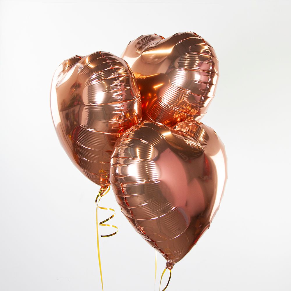Шар (18"/46 см) Сердце, Розовое Золото