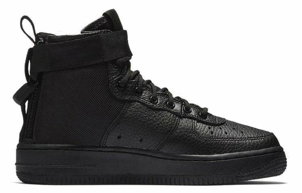 Кроссовки Nike Air Force 1 Triple Black GS (Подростковая размерная сетка)
