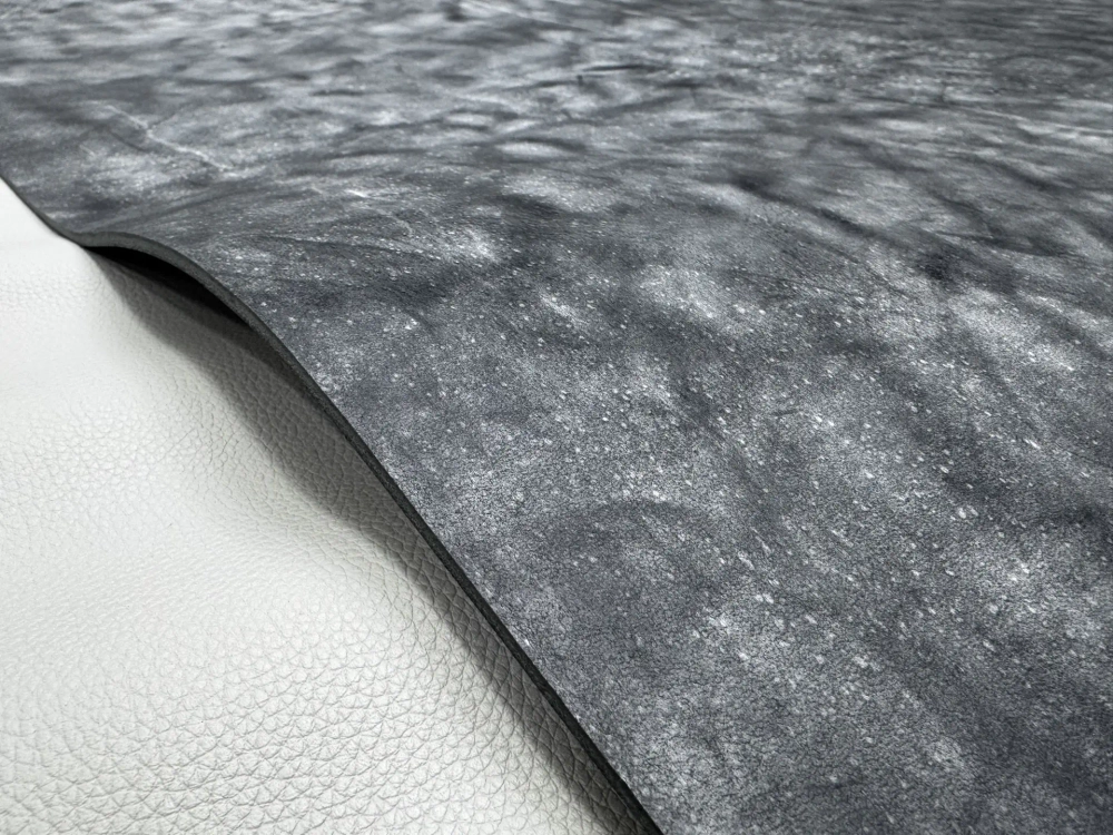 Ременная заготовка Аляска СКА12 ВИНТАЖ цв. Черный, толщ. 3,3-3,5 мм