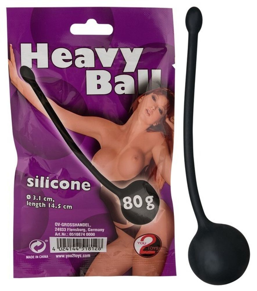 Тяжелый шарик для тренировки вагинальных мышц Heavy Ball (80 г) (Цвет: черный)