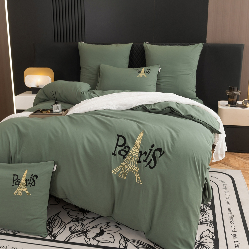 КПБ Mood of Paris на резинке MPR012, Евро, 4 наволочки, простынь 160*200*35