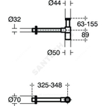Сифон для умывальника бутылочный латунь 1 1/4"x32 с прямой трубкой 32 черный без выпуска Ideal Standard T4441XG