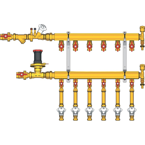 Узел коллекторный Giacomini отопления этажный, подключение тип B3 1quot;1/4 x 3/4quot; / 7, GE553Y257