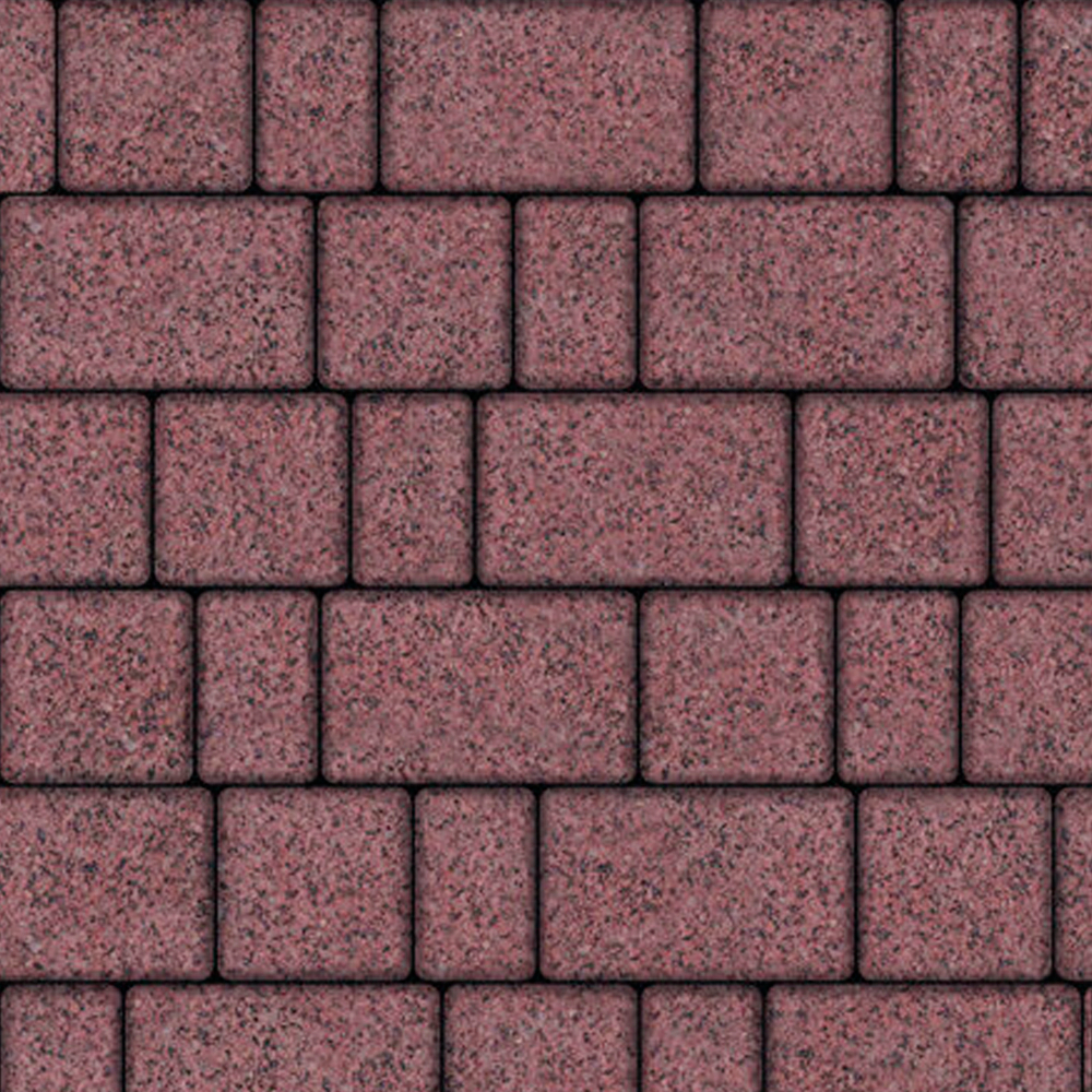 ТРОТУАРНАЯ ПЛИТКА СТАРЫЙ ГОРОД - Б.1.ФСМ.6 ГРАНИТ КРАСНЫЙ С ЧЁРНЫМ, КОМПЛЕКТ ИЗ 3 ВИДОВ ПЛИТ