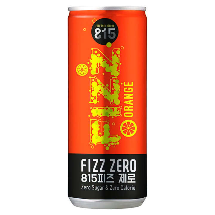 Напиток газированный Woongjin FIZZ Zero 815 вкус Апельсин БЕЗ САХАРА ж/б 250 мл