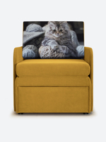 Кресло-кровать "Миник" с подлокотниками, купон Котенок в клубках