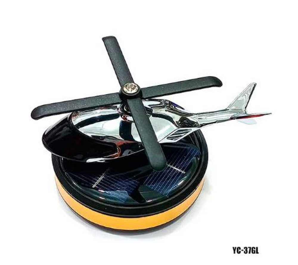 Ароматизатор-игрушка -на торпеду- Вертолет - солн батар (жидк)- YC-37GL Gold
