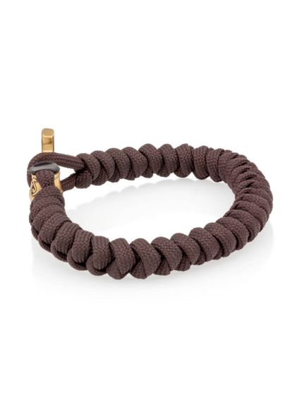 Браслет из темно-коричневого паракорда с шармом Молот тора Bayer из бронзы, вид сбоку