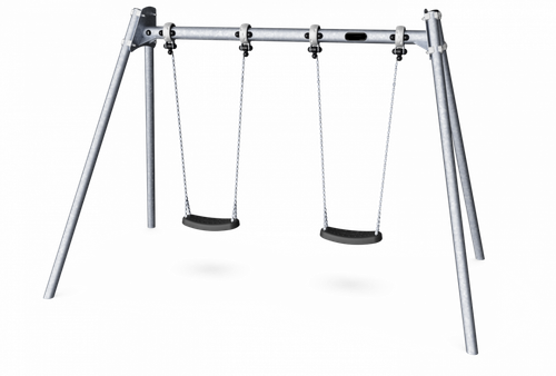 Качели с двумя сиденьями Н=2,0 м, гальванизированная сталь, с системой антизакручивания
